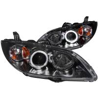 ANZO Headlights, Tail Lights and More  - ANZO 2004-2008 Mazda 3 Projector Headlights w/ Halo Black (CCFL) - Image 1