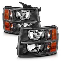 ANZO Headlights, Tail Lights and More  - ANZO 2007-2013 Chevrolet Silverado Crystal Headlights Black - Image 2