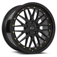 Vors Wheels Rim VR8 19x8.5 5x108 ET35 73.1CB All Black Gold Rivet