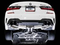 AWE Tuning - AWE 2019+ BMW M340i (G20) Resonated Touring Edition Exhaust - Quad Diamond Black Tips - Image 3