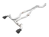 AWE 2020 Toyota Supra A90 Resonated Track Edition Exhaust - 5in Diamond Black Tips