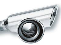 Borla - Borla 2.25in Inlet 4in Round Rolled Angle Cut Resonated x 13in Long Exhaust Tip - Image 1