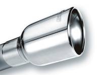Borla - Borla Universal Polished Tip Single Oval Rolled Angle-Cut w/Clamp (inlet 2 1/2in. Outlet 4 1/4 x 3 1 - Image 1