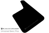 Rally Armor - Rally Armor Longer Universal fitment (no hardware) Basic Plus Black Mud Flap w/ Black Logo - Image 1