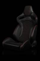 BRAUM RACING SEATS & MORE - BRAUM Racing Orue S Series Sport Seats - Honeycomb Alcantara (Red Stitching) - Pair - Image 2