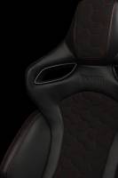 BRAUM RACING SEATS & MORE - BRAUM Racing Orue S Series Sport Seats - Honeycomb Alcantara (Red Stitching) - Pair - Image 5