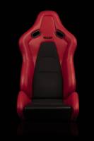 BRAUM Racing Falcon-S Composite FRP Reclining Seats - Red W/ Black Stitching - Pair