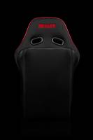 BRAUM RACING SEATS & MORE - BRAUM Racing Falcon X Series FIA Approved Fixed Back Racing Seat - Black Polo Cloth with Red Mesh (Red Stitching / Red Piping) - Each - Image 4