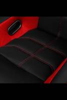 BRAUM RACING SEATS & MORE - BRAUM Racing Falcon X Series FIA Approved Fixed Back Racing Seat - Black Polo Cloth with Red Mesh (Red Stitching / Red Piping) - Each - Image 5