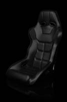 BRAUM RACING SEATS & MORE - BRAUM Racing Falcon X Series FIA Approved Fixed Back Racing Seat - Black Leatherette (Black Stitching / Black Piping) - Each - Image 2