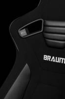 BRAUM RACING SEATS & MORE - BRAUM Racing Elite-R Series Sport Seats - Black Jacquard (Black Stitching / Black Piping) - Pair - Image 4
