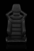 BRAUM Racing Elite Series Sport Seats - Black Leatherette (Black Stitching) - Pair