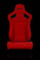 BRAUM Racing Elite Series Sport Seats - Red Cloth (Black Stitching) - Pair