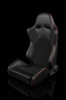 BRAUM RACING SEATS & MORE - BRAUM Racing Advan Series Sport Seats - Black Leatherette (Red Stitching) - Pair - Image 2