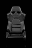 BRAUM Racing Advan Series Sport Seats - Black Leatherette (Black Stitching) - Pair
