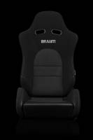 BRAUM Racing Black Jacquard / Black Alcantara Insert - Pair