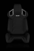 BRAUM Racing Alpha X Series Sport Seats - Black Polo Fabric (Grey Stitching) - Pair