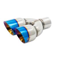 Mishimoto - Mishimoto Dual Offset Tips 2.5in Inlet 3in Outlet Slash Cut - Burnt - Image 1