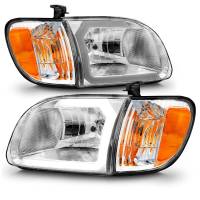 ANZO 00-04 Toyota Tundra (Reg/Acc Cab Only) Crystal Headlights w/Lgt Bar Chrome w/Corner Lights 2pc - Image 2