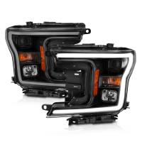 ANZO Headlights, Tail Lights and More  - ANZO 2018-2019 Ford F-150 Projector Plank Style H.L. Black Amber (Without Switchback) - Image 2