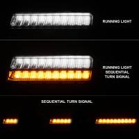 ANZO 2018-2021 Jeep Wrangler LED Side Markers Chrome Housing Smoke Lens w/ Seq. Signal Low Config - Image 2