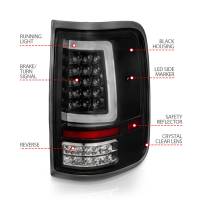 ANZO Headlights, Tail Lights and More  - ANZO 2004-2006 Ford F-150 LED Tail Lights w/ Light Bar Black Housing Clear Lens - Image 2