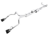 AWE 22-23 GMC Sierra 1500 AT4X 6.2L 0FG Catback Split Dual (Flat Bumper) - Diamond Black Tips