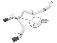 AWE 2021+ Ford Bronco 0FG Dual Rear Exit Exhaust w/Diamond Black Tips & Bash Guard
