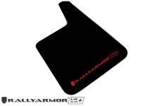 Rally Armor - Rally Armor Larger Universal fitment (no hardware) UR Plus Black Mud Flap w/ Red Logo - Image 1