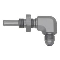 DeatschWerks - DeatschWerks 6AN Male Flare To 5/16in. Male Barb Bulkhead Adapter 90-Degree (Incl. Nut) - Image 2