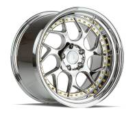 Aodhan Wheels Rim DS01 19x10.5 5x114.3 73.1CB ET22 Vacuum Chrome W/ Gold Rivets