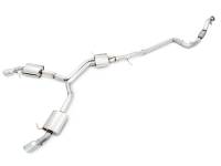 AWE Audi B9 A4 Touring Edition Exhaust Dual Outlet - Chrome Silver Tips (Includes DP)