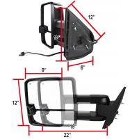 Spec'D Tuning Products - Spec-D 2007-2014 Chevrolet Silverado/Suburban/ GMC Sierra/Yukon/Yukon XL Power Adjustable, Heated, & Manual Extendable Chrome Towing Mirrors w/ Smoke Lens LED Turn Signal & Clearance Lights - Image 5