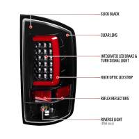 Spec'D Tuning Products - Spec-D 2007-2009 Dodge RAM 1500/2500/3500 Red C-Bar LED Tail Lights (Jet Black Housing/Clear Lens) - Image 6