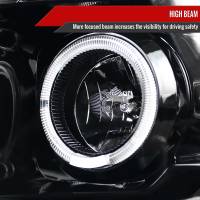 Spec'D Tuning Products - Spec-D 2006-2008 Dodge RAM 1500/ 2006-2009 RAM 2500 3500 Dual Halo Projector Headlights (Jet Black Housing/Clear Lens) - Image 2