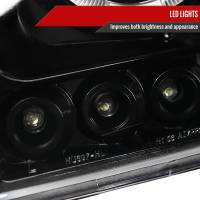 Spec'D Tuning Products - Spec-D 2006-2008 Dodge RAM 1500/ 2006-2009 RAM 2500 3500 Dual Halo Projector Headlights (Jet Black Housing/Clear Lens) - Image 3