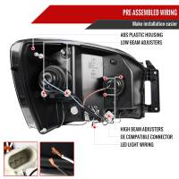 Spec'D Tuning Products - Spec-D 2006-2008 Dodge RAM 1500/ 2006-2009 RAM 2500 3500 Dual Halo Projector Headlights (Jet Black Housing/Clear Lens) - Image 5