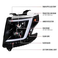 Spec'D Tuning Products - Spec-D 2015-2020 Chevrolet Tahoe Suburban/ 2016-2019 Suburban 3500HD LED C-Bar Projector Headlights w/ LED Turn Signal Lights (Jet Black Housing/Clear Lens) - Image 6