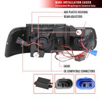 Spec'D Tuning Products - Spec-D 1999-2002 Chevrolet Silverado/ 2000-2006 Chevrolet Tahoe/Suburban Dual Halo Projector Headlights with LED Sequential Turn Signal Bumper Lights (Chrome Housing/Clear Lens) - Image 4