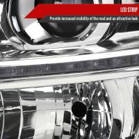 Spec'D Tuning Products - Spec-D 2015-2020 Chevrolet Tahoe Suburban/ 2016-2019 Suburban 3500HD Projector Headlights w/ LED Light Strip (Chrome Housing/Clear Lens) - Image 3