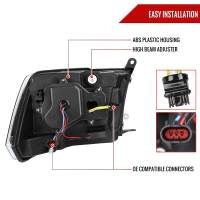 Spec'D Tuning Products - Spec-D 2009-2018 Dodge RAM 1500 / 2019-2021 RAM Classic / 2010-2018 RAM 2500 3500 Switchback Sequential LED Bar Projector Headlights (Jet Black Housing/Smoke Lens) - Image 5