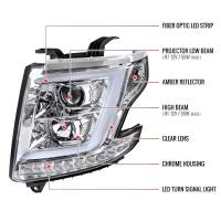 Spec'D Tuning Products - Spec-D 2015-2020 Chevrolet Tahoe Suburban/ 2016-2019 Suburban 3500HD LED C-Bar Projector Headlights w/ LED Turn Signal Lights (Chrome Housing/Clear Lens) - Image 6