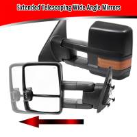 Spec'D Tuning Products - Spec-D 2007-2017 Toyota Tundra/ 2008-2017 Sequoia Power Heated BSM Manual Extendable Towing Mirrors w/ LED Turn Signal & Clearance Lights - Image 1
