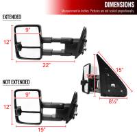 Spec'D Tuning Products - Spec-D 2007-2017 Toyota Tundra/ 2008-2017 Sequoia Chrome Power Heated BSM Manual Extendable Towing Mirrors w/ Smoke Lens LED Turn Signal & Clearance Lights - Image 7