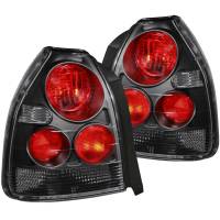 ANZO 1996-2000 Honda Civic 3DR Taillights Black