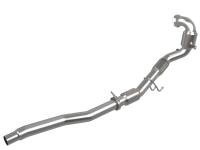 aFe Twisted Steel Down Pipe 3in 304 Stainless Steel w/ Cat 15-18 VW Golf R MKVII L4-2.0L (t)