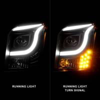 ANZO Headlights, Tail Lights and More  - Anzo 15-17 GMC Yukon/Yukon XL Projector Headlights Black Housing/Clear Lens (w/ Light Bars) - Image 2