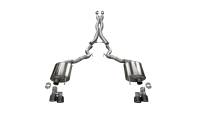 CORSA Performance - Corsa 2018-2023 Ford Mustang GT Convertible w/o Active Valves Xtreme Cat-Back w/ Black PVD 4in Tips - Image 1