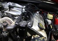 J&L Oil Separator Co - J&L 99-04 Ford Mustang SVT Cobra Driver Side Oil Separator 3.0 - Black Anodized - Image 2