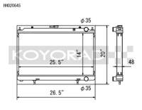 Koyorad Cooling Systems - Koyo HH Series Aluminum Radiator 95-98 Nissan 240SX 2.4L I4 (MT) - Image 2